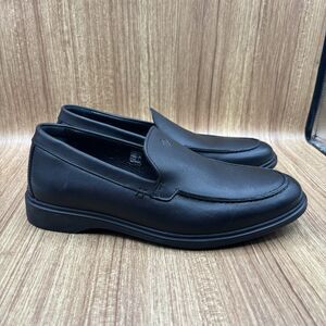 Amberjack Men's Leather Slip On Loafers Casual work Office Career Black Sz 9.5 M